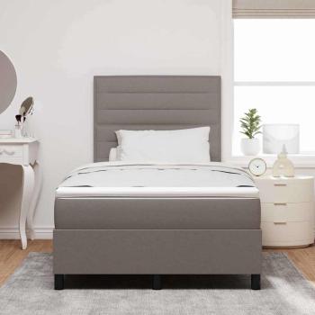 LED Boxspringbett mit Matratze Taupe 120x200 cm Stoff