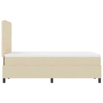 ARDEBO.de - LED Boxspringbett mit Matratze Creme 120x200 cm Stoff
