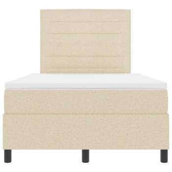 LED Boxspringbett mit Matratze Creme 120x200 cm Stoff