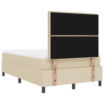LED Boxspringbett mit Matratze Creme 120x200 cm Stoff