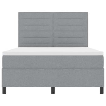 Boxspringbett mit Matratze mit LED Hellgrau 140 x 190 cm Stoff