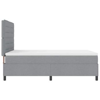 Boxspringbett mit Matratze mit LED Hellgrau 140 x 190 cm Stoff