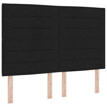Boxspringbett mit Matratze mit LED Schwarz 140 x 190 cm Stoff