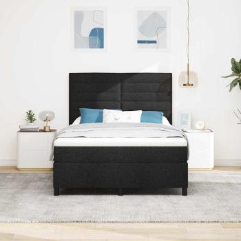 Boxspringbett mit Matratze mit LED Schwarz 140 x 190 cm Stoff