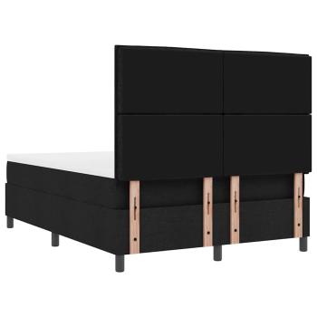 LED Boxspringbett mit Matratze Schwarz 140x200 cm Stoff