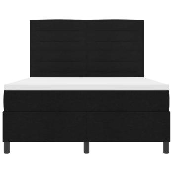 LED Boxspringbett mit Matratze Schwarz 140x200 cm Stoff