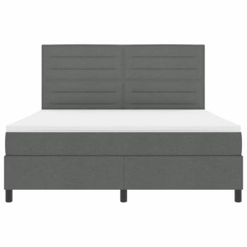 ARDEBO.de - Boxspringbett mit Matratze & LED Dunkelgrau 180x200 cm Stoff