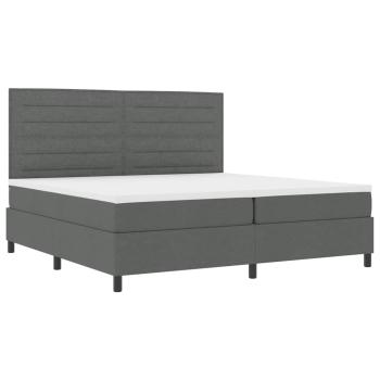 Boxspringbett mit Matratze & LED Dunkelgrau 200x200 cm Stoff