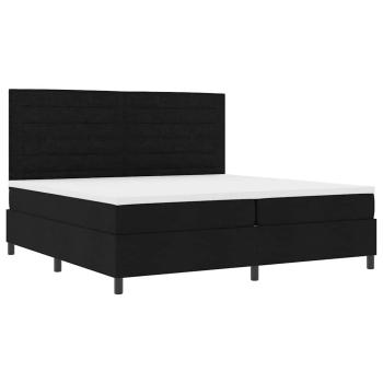 Boxspringbett mit Matratze & LED in Schwarz 200x200 cm Stoff