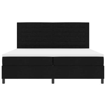 Boxspringbett mit Matratze & LED in Schwarz 200x200 cm Stoff