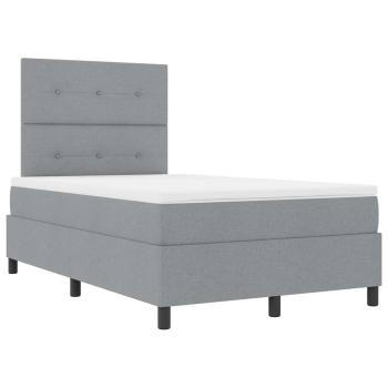 Boxspringbett mit Matratze & LED Hellgrau 120x190 cm Stoff