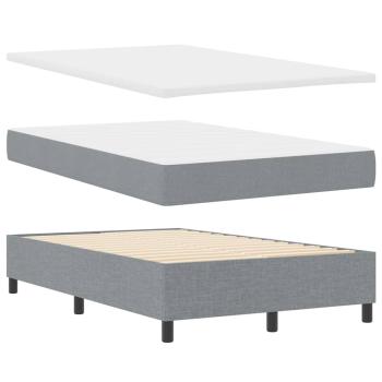 Boxspringbett mit Matratze & LED Hellgrau 120x200 cm Stoff