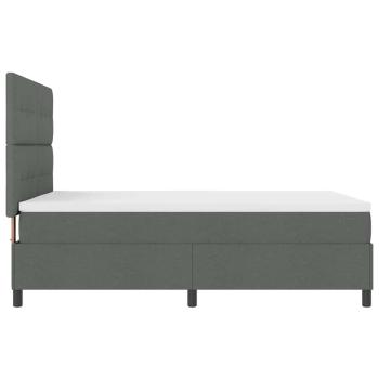 LED Boxspringbett mit Matratze Dunkelgrau 140x190 cm Stoff