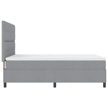 LED Boxspringbett mit Matratze Hellgrau 160x200 cm Stoff
