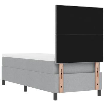 Boxspringbett mit Matratze & LED Licht Hellgrau 80x200 cm Stoff
