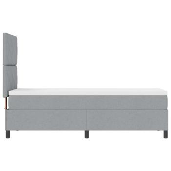 Boxspringbett mit Matratze & LED Licht Hellgrau 80x200 cm Stoff