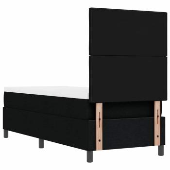 Boxspringbett mit Matratze & LED Schwarz 80x200 cm Stoff
