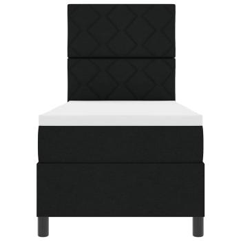 Boxspringbett mit Matratze & LED Schwarz 80x200 cm Stoff