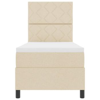 Boxspringbett mit Matratze & LED Creme 80x200 cm Stoff