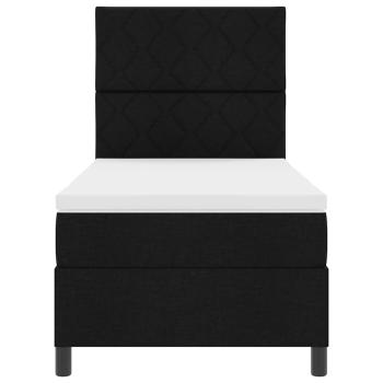 Boxspringbett mit Matratze & LED Schwarz 100x200 cm Stoff