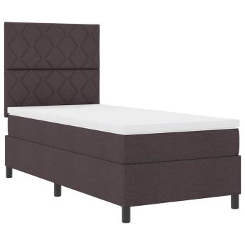 Boxspringbett mit Matratze & LED Dunkelbraun 100x200 cm Stoff
