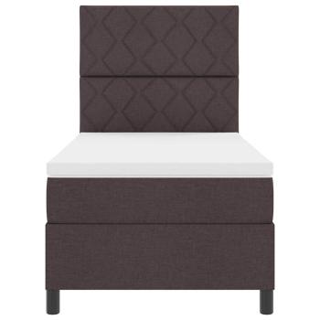 Boxspringbett mit Matratze & LED Dunkelbraun 100x200 cm Stoff
