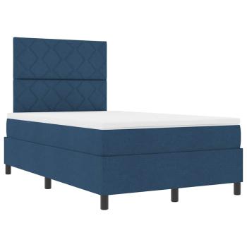 Boxspringbett mit Matratze & LED Blau 120x190 cm Stoff