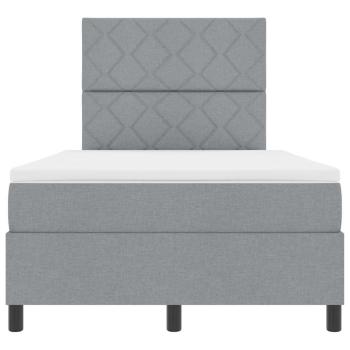 Boxspringbett mit Matratze & LED Hellgrau 120x200 cm Stoff