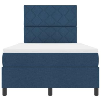 Boxspringbett mit Matratze & LED Blau 120x200 cm Stoff