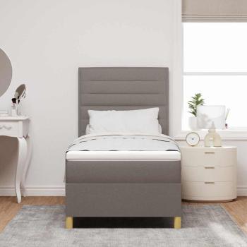 Boxspringbett mit Matratze & LED Taupe 80x200 cm Stoff