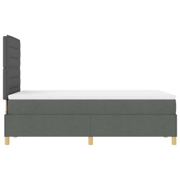 Boxspringbett mit Matratze & LED Dunkelgrau 120x200 cm Stoff