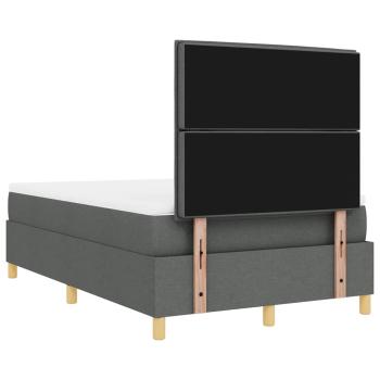 Boxspringbett mit Matratze & LED Dunkelgrau 120x200 cm Stoff