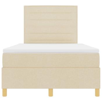 LED Boxspringbett mit Matratze Creme 120x200 cm Stoff