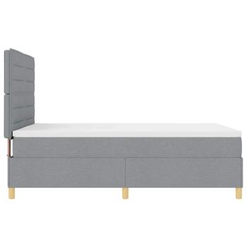 Boxspringbett mit Matratze & LED Hellgrau 140x200 cm Gewebe