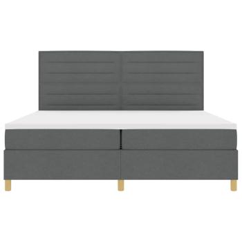 Boxspringbett mit Matratze & LED Dunkelgrau 200x200 cm Stoff