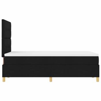 Boxspringbett mit Matratze & LED Schwarz 120x190 cm Stoff