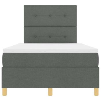 LED Boxspringbett mit Matratze Dunkelgrau 120x200 cm Stoff