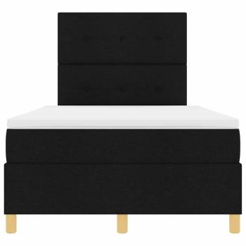 LED Boxspringbett mit Matratze Schwarz 120x200 cm Stoff