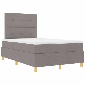 LED Boxspringbett mit Matratze Taupe 120x200 cm Stoff