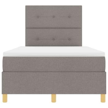 LED Boxspringbett mit Matratze Taupe 120x200 cm Stoff