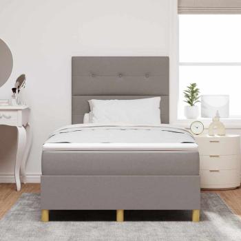 LED Boxspringbett mit Matratze Taupe 120x200 cm Stoff