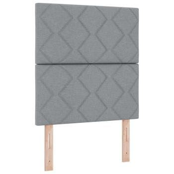 Boxspringbett mit Matratze & LED Hellgrau 80x200 cm Stoff
