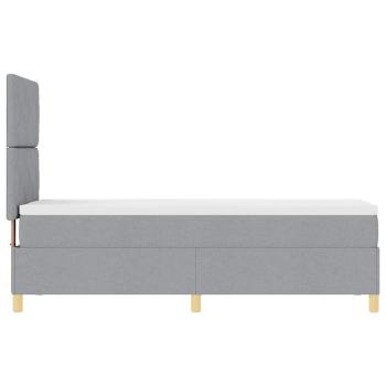 Boxspringbett mit Matratze & LED Hellgrau 80x200 cm Stoff