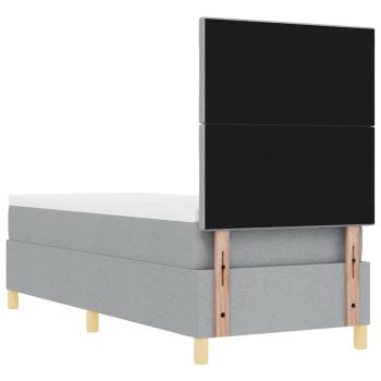 Boxspringbett mit Matratze & LED Hellgrau 80x200 cm Stoff