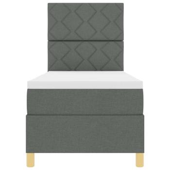 Boxspringbett mit Matratze & LED Dunkelgrau 80x200 cm Stoff