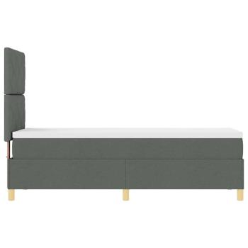 Boxspringbett mit Matratze & LED Dunkelgrau 80x200 cm Stoff