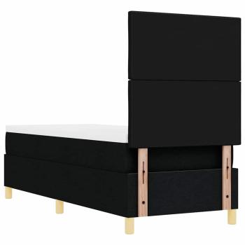Boxspringbett mit Matratze & LED Schwarz 80x200 cm Stoff
