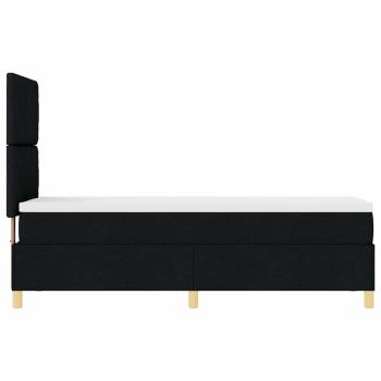 Boxspringbett mit Matratze & LED Schwarz 80x200 cm Stoff
