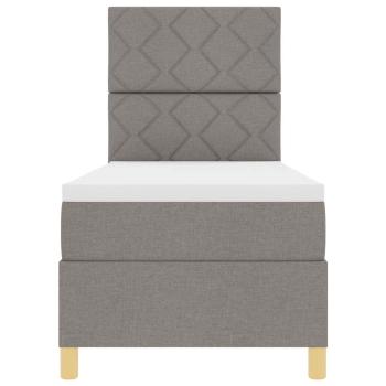 Boxspringbett mit Matratze & LED Taupe 80x200 cm Stoff