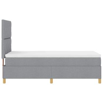 Boxspringbett mit Matratze & LED Licht Hellgrau 100x200 cm Stoff